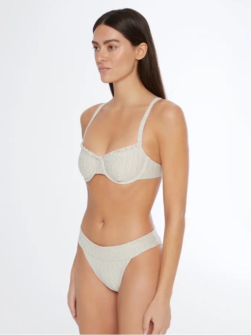 Onia Striped Cream Bikini Marilyn Top and Bottom